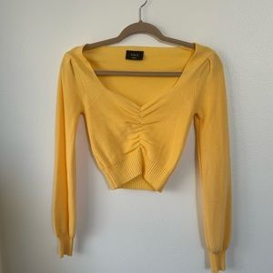 Yellow Cropped Sweater